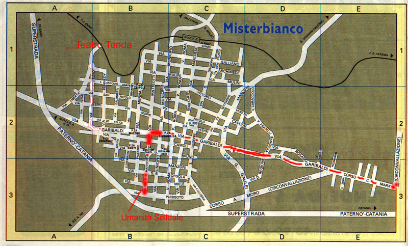 La mappa di Misterbianco